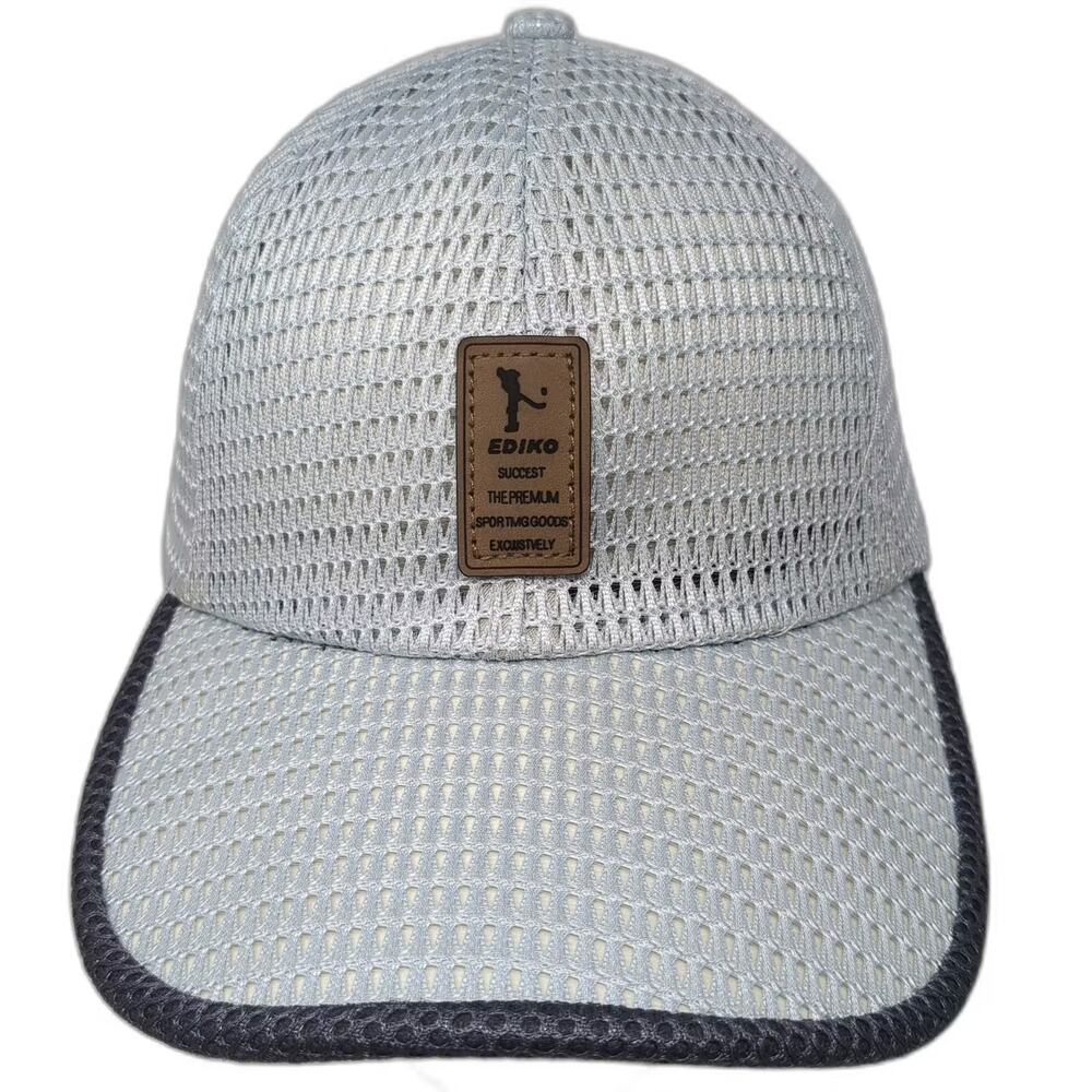 Ediko Baseball Cap Gray Brown OS Mesh Adjustable Slideback Hat Sport Goods